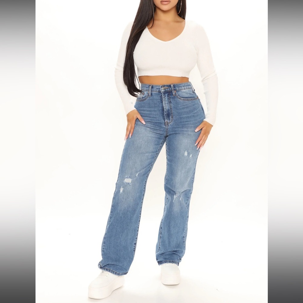 Nice Knowing You High Rise Straight Leg Jeans